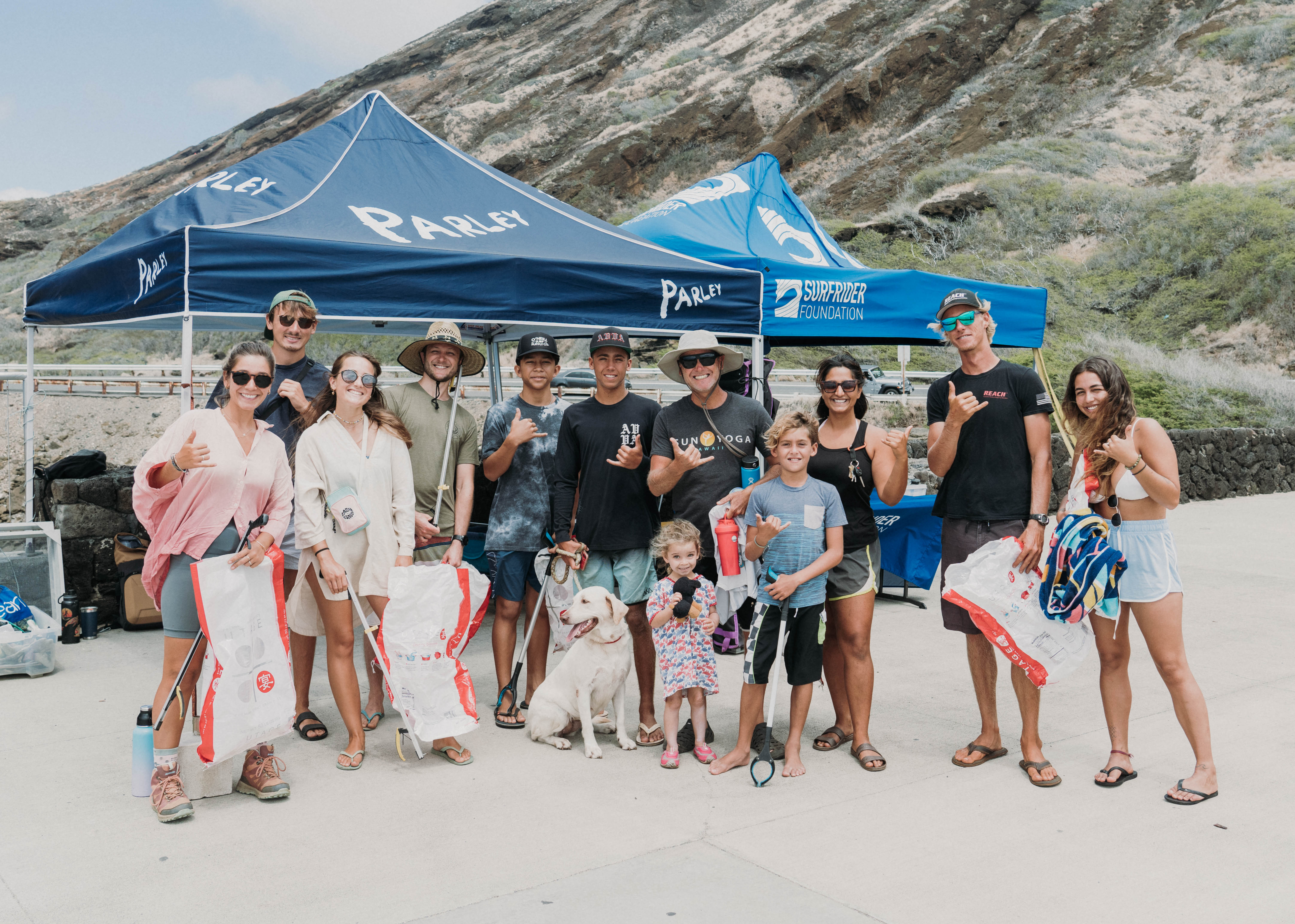 Surfrider volunteers at beach cleanup