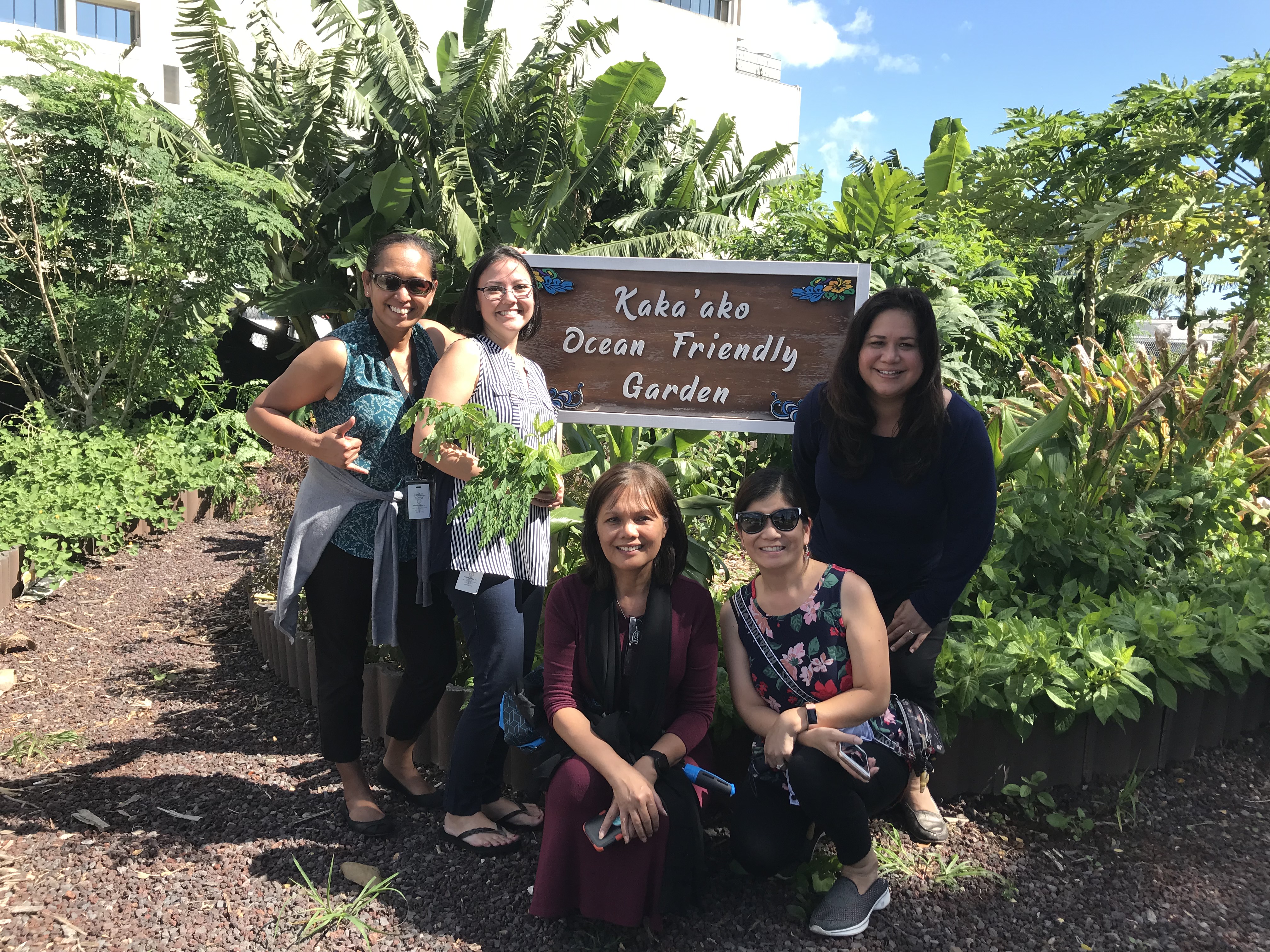 volunteers at surfrider Ocean friendly garden